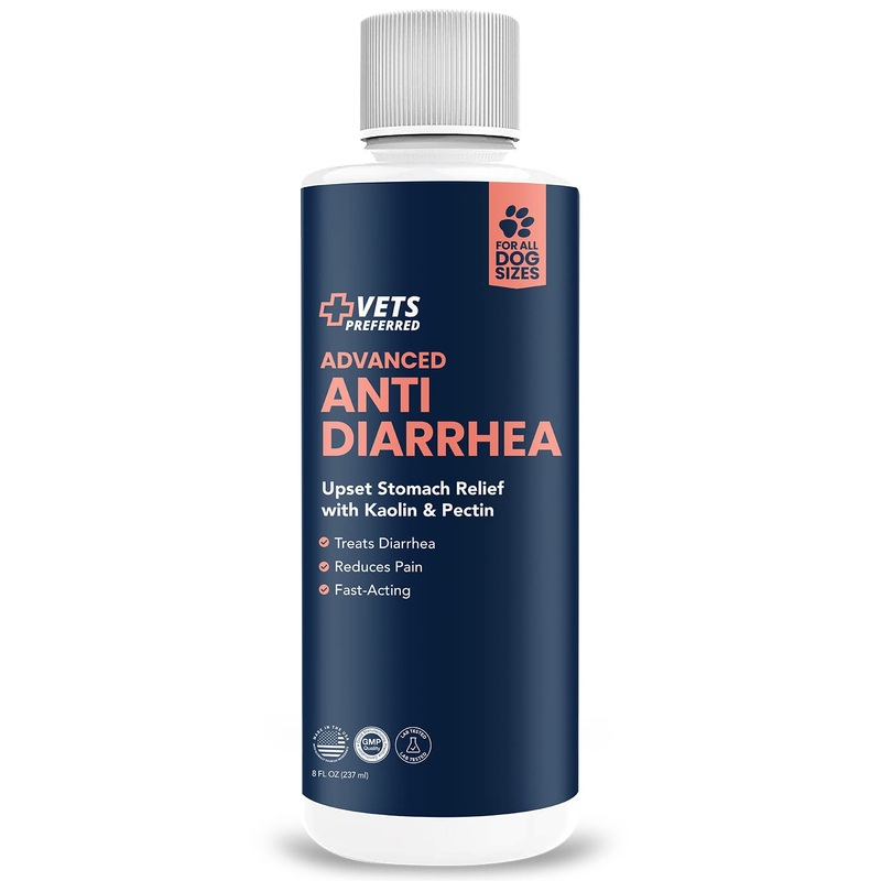 Vets Preferred Anti Diarrhea Liquid for Dogs – Dog Diarrhea Medication with Pectin and Kaolin (8 oz.) | Once Every 12 Hours for Dog Diarrhea & Dog Gas Relief 8 oz.