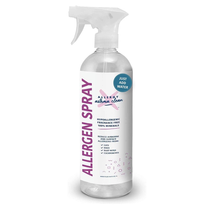 Allergy Asthma Clean Allergen Spray pet dander, dust mites, cockroach allergen. Mineral concentrate in bottle. -JUST ADD WATER- 33.8oz 33.8 Fl Oz (Pack of 1)