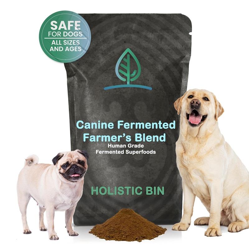 Canine Fermented Farm Supplement by Holistic Bin – Multivitamin Powder with Digestive Enzymes, Fermented Spinach, Pumpkin, Blueberry, Beets, & Turmeric – Dog Vitamins for Overall Health – 50g Powder Fermented Blend