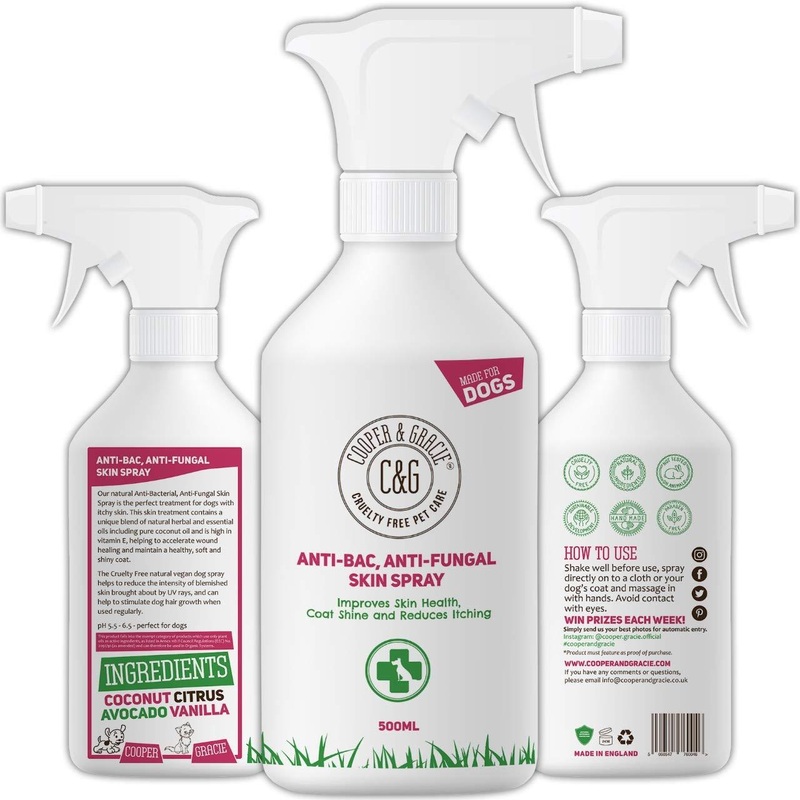 Cooper And Gracie C&G Cruelty free Pet Care Antibacterial Anti Fungal Itchy Dog Spray | Dogs Allergy Itch Relief | Animal Skin Itch 500ML 500 ml (Pack of 1)
