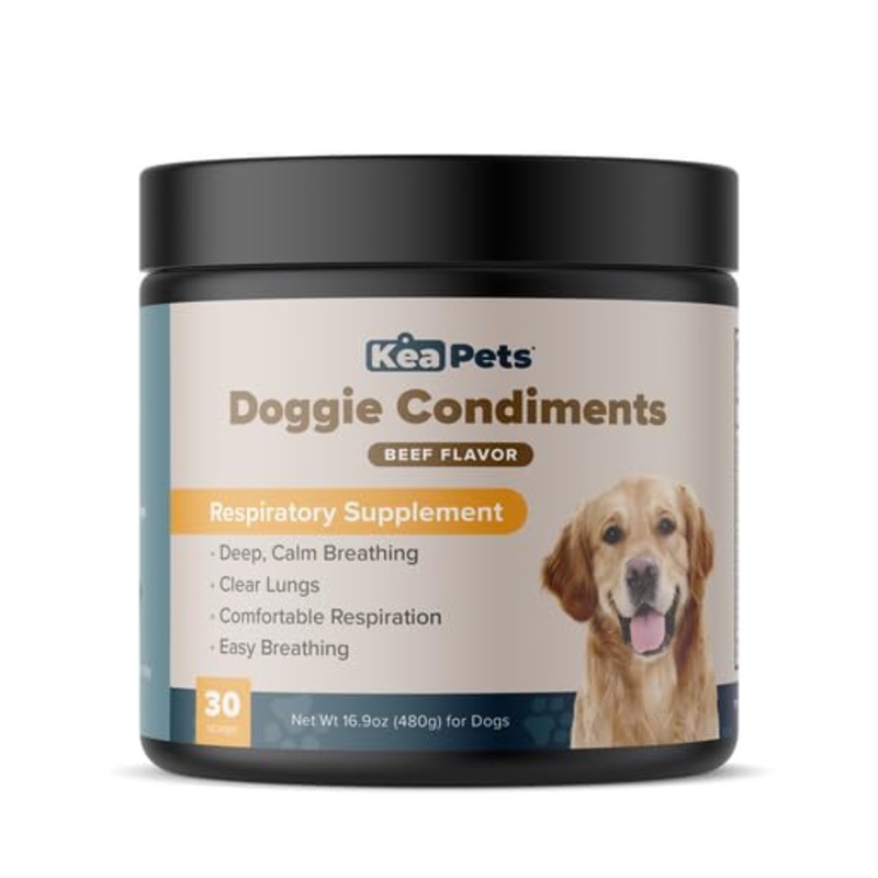 Doggie Condiments Pet Respiratory Support A Natural Dog Supplement for Optimal Dog Breathing, Clear Sinuses, Coughing, Sneezing and Congestion Relief for Dogs