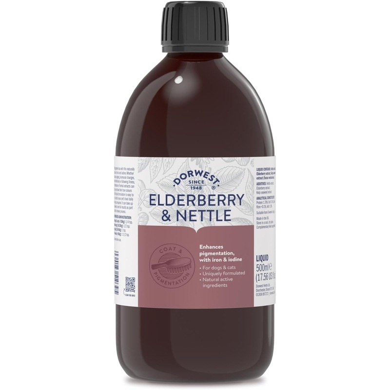 Dorwest Herbs Elderberry and Nettle Extract for Dogs and Cats 500 ml