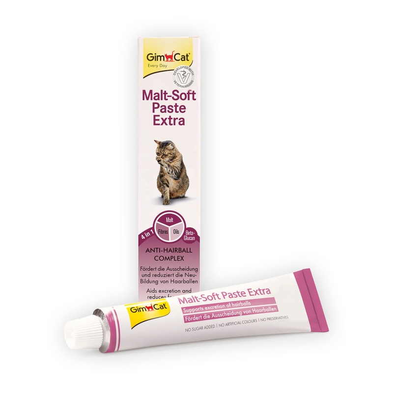 GimCat Malt-Soft Paste Extra – This anti-hairball cat snack aids passage of hairballs – 1 tube 50 g (Pack of 1)