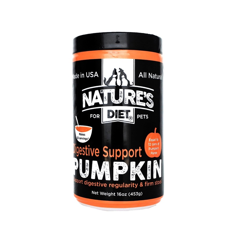Nature’s Diet Pet Dried Pumpkin Powder Digestive Support Natural Fiber for Firm Stool, Regularity (16 oz = 53 Servings)