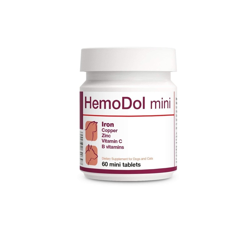 PETS Dolfos HemoDol 60 mini tablets Iron Support for Dogs and Cats with Copper Zinc B Vitamins
