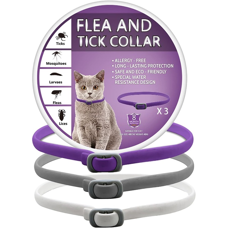 PROZADALAN Upgraded Cat Flea Collar, Cat Control Collar with Natural Essential Oils for 8 Months Protection, Flea & Tick Effectively Treatment, 35cm Adjustable & Waterproof (1pack) 1pack