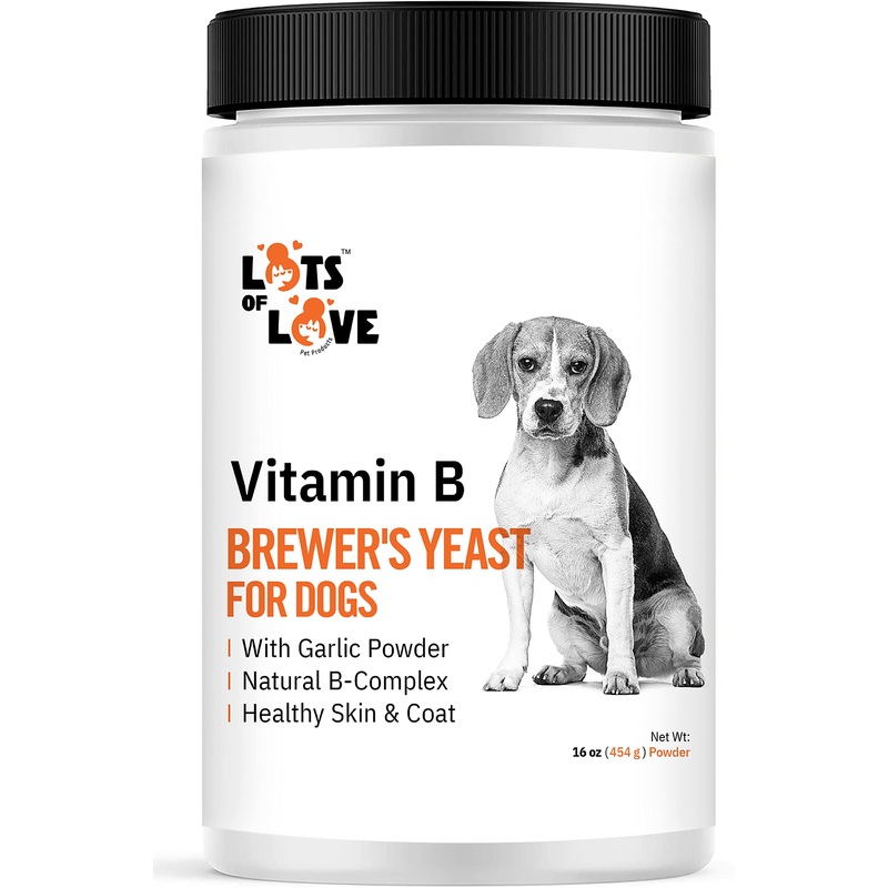 Brewer’s Yeast Powder for Dogs – Garlic Flavoring, Vitamin B, Natural B-Complex, Niacin & Healthy Skin & Coat (1 Pound) 1 Pound
