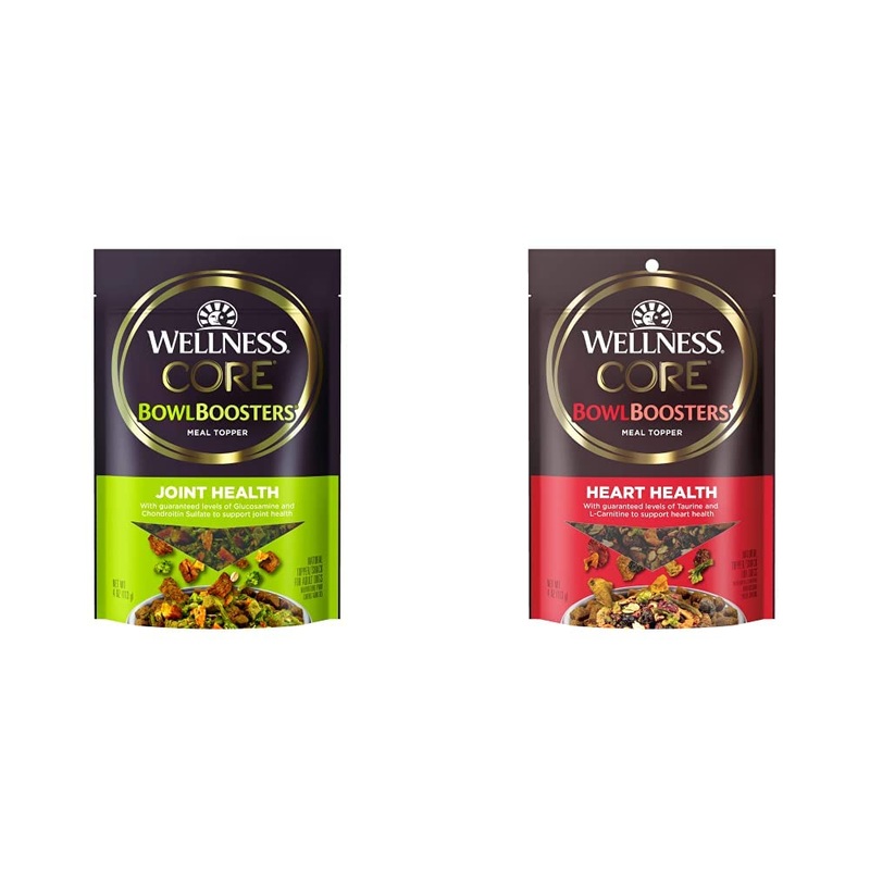 Bundle of Wellness CORE Bowl Boosters Joint Health & Heart Health Dog Food Topper, 4 Ounce Bag
