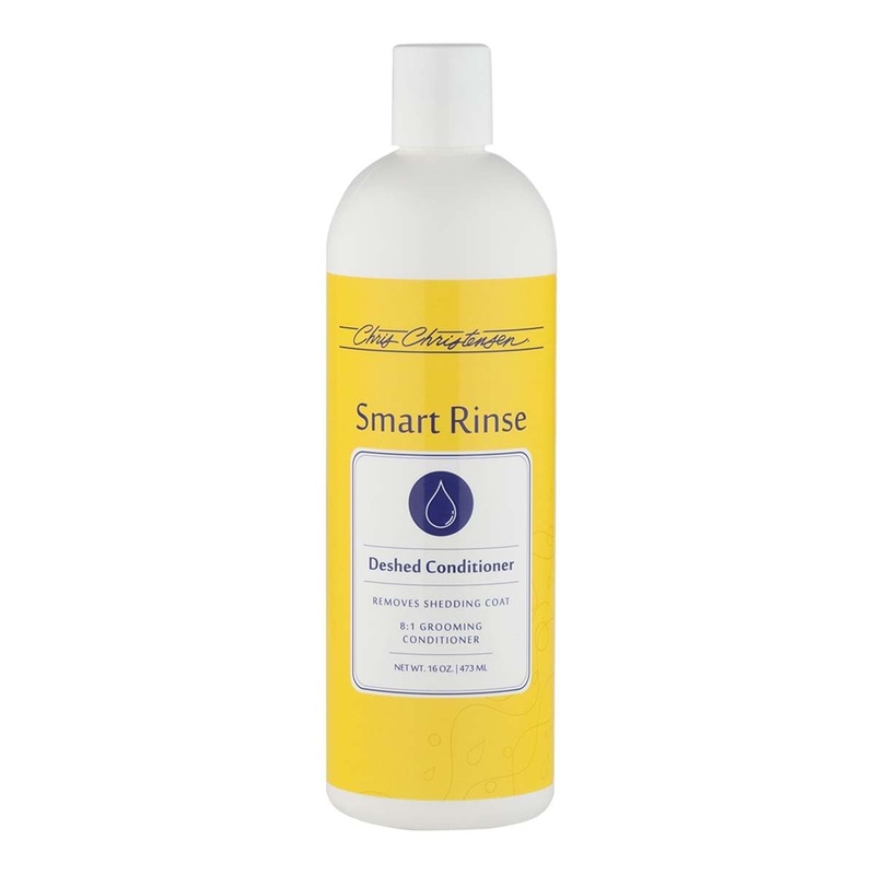 Chris Christensen SmartRinse De-Shed Ultra Concentrated Pet Conditioner, Makes up to 8 Bottles, Groom Like a Professional, Deep Moisturizing, Helps Relieve Matting, Reduce Shedding, Made in USA, 16 oz