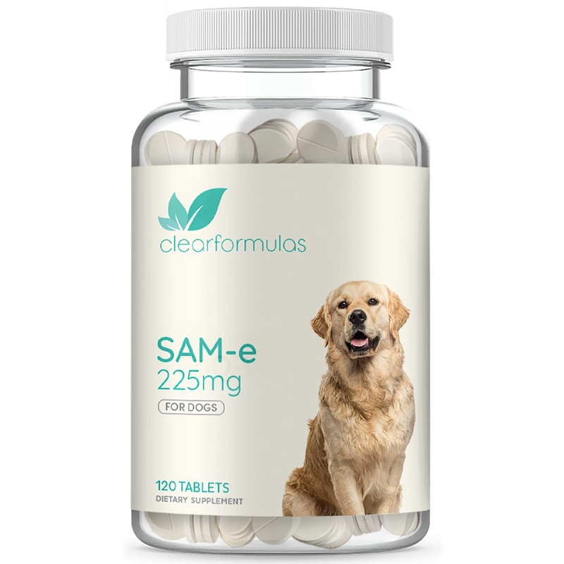 ClearFormulas Sam-e for Dogs, S-Adenosyl-L-Methionine, 225mg 120 Chewable Tablets, Natural Hepatic Liver Health Support