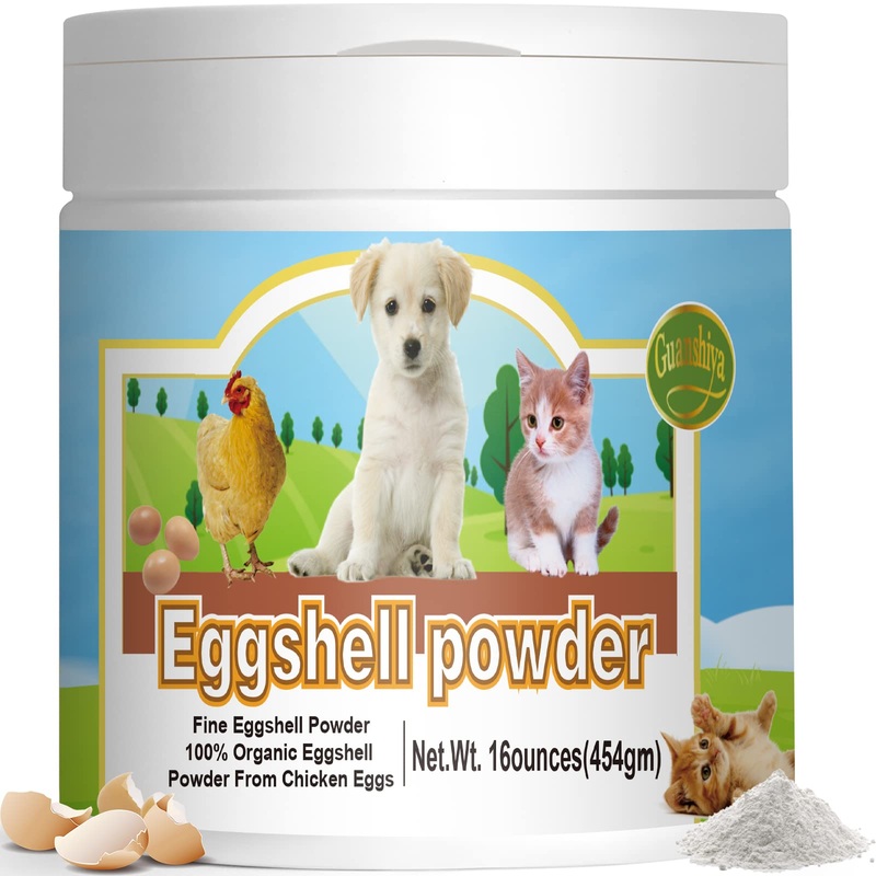 Eggshell Powder Calcium Supplement for Dogs and Cats(16 oz), Great for Osteoporosis & Labor Whelping, Safe Alternative to Bone Meal Powder, Improves Bones, Nourishes Joints, Supports Healthy Teeth N16oz