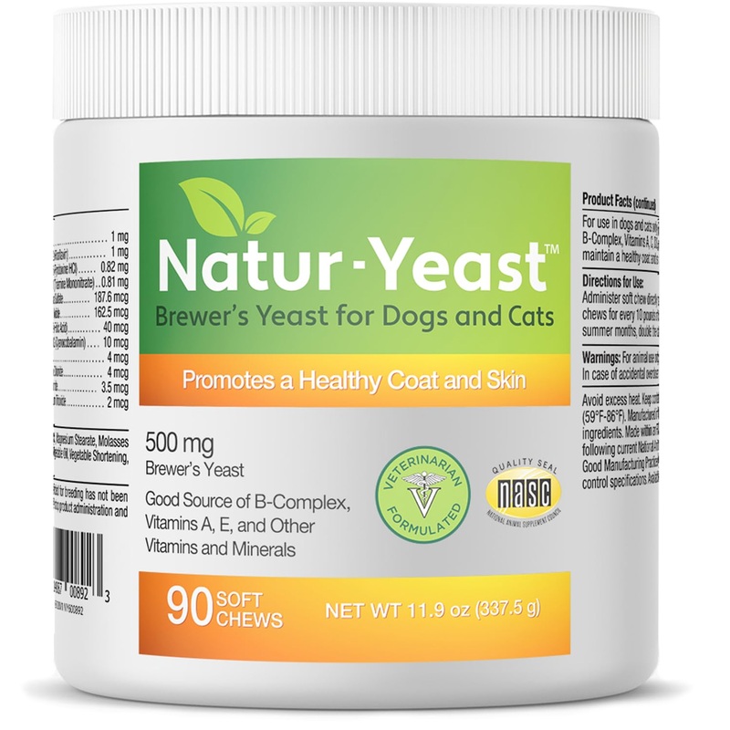 Green Pets Organics Natur-Yeast Brewer’s Yeast for Dogs and Cats – Supports Immune System & Digestion, Promotes Healthy Skin & A Glossy Coat, 90 Soft Chews