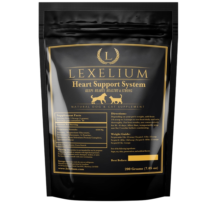 Heart Supplement for Dogs and Cats – Provides Cardiovascular & Circulatory Support & Keeps Hearts Healthy with Taurine  Optimizes Heart Function & Circulation – Easy to Mix Powder – 200g