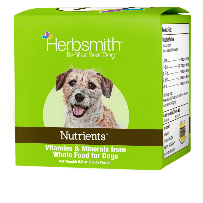Herbsmith Nutrients Superfood Dog Multivitamin Featuring Vitamins & Minerals from Whole Foods Boost Kibble or DIY Raw with Antioxidants for Puppies to Seniors – 6.5 oz