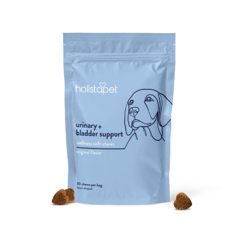 HolistaPet Urinary & Bladder Support Soft Dog Chew Treat Supplement – Organic Chews for UTI Relief, Bladder Control & Inflammation Support with Cranberry + Dandelion – Bacon Flavor Treats 30ct