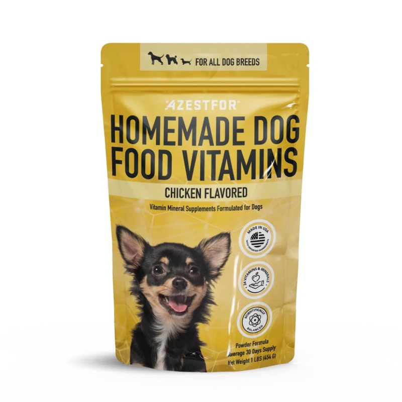 Homemade Dog Food Supplement Dog Vitamins Made in USA Add to Holistic Whole Food Diets Raw BARF All Breeds Puppy Adult 16oz Powder