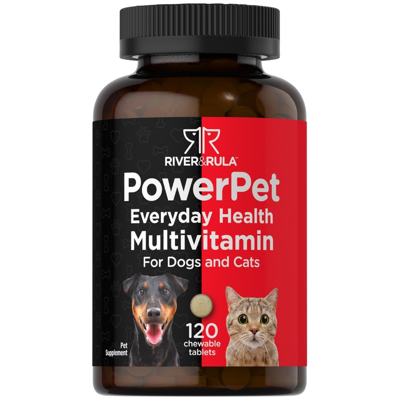 Horbach Pet Multivitamins for Dogs & Cats | 120 Chewable Tablets | Health Support Supplement | Non-GMO, Gluten Free | by River & RULA