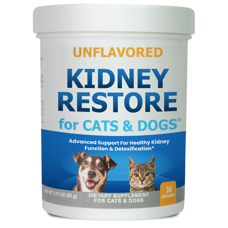 Kidney Restore Cats & Dogs Unflavored for Supporting Normal Kidney Function, Creatinine, Pet Renal Kidney Health Supplement Felines Canines 1 Pack