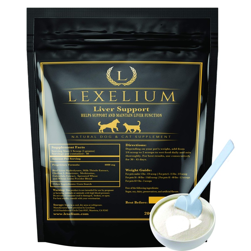Liver Support Supplement for Dogs and Cats – Great for Detoxing and Helps Kidney, Liver & Skin Function – Cat Liver Support – Milk Thistle + Lysine + Choline Bitartrate + Methionine  200g