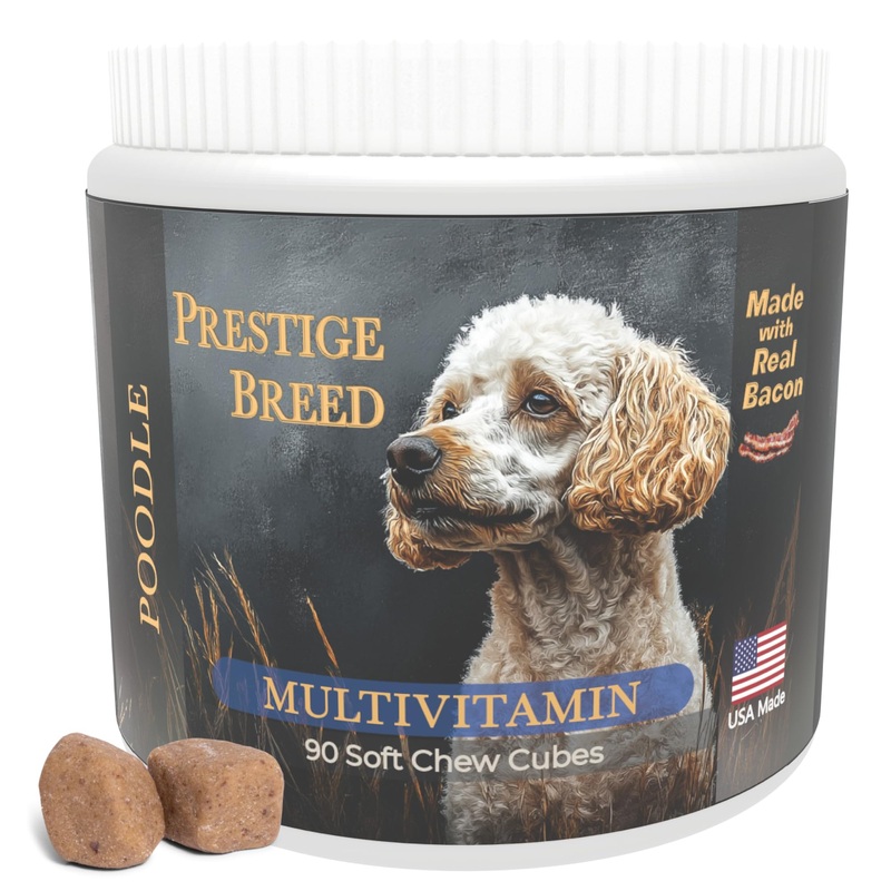 Multivitamins, Balanced Nutrition for Your Poodle, 90 Count, Made in The USA with Real Bacon