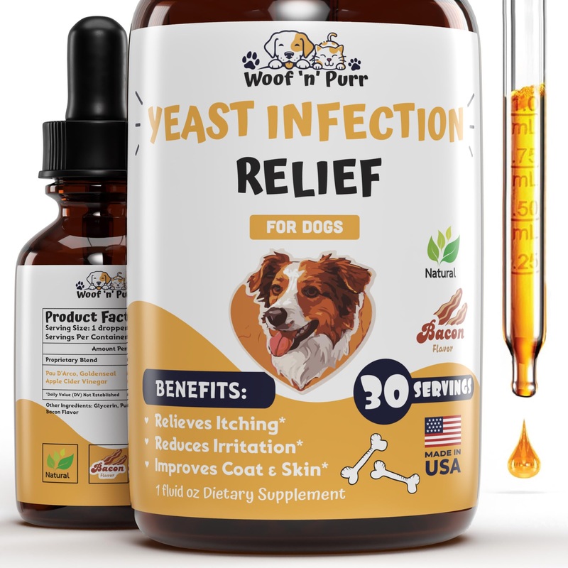 Natural Yeast Infection Treatment for Dogs – Helps to Support Itching Relief, Allergy Relief, Inflammation Relief & More – Itch Relief for Dogs – Dog Ear Infection Treatment – Dog Itch Relief – 1 oz