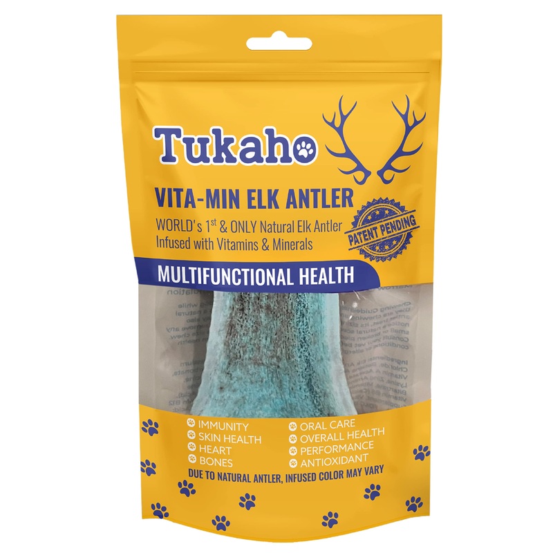 New Vita-Min Split Elk Antlers for Dogs Large with Vitamins & Minerals for Overall Health  Natural Dog Dental Treats for Oral Care (Large) 1 Count (Pack of 1)