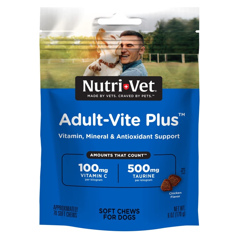 Nutri-Vet Adult-Vite Plus Soft Chews for Dogs – Formulated with Vitamins and Minerals – Supports Everyday Health – 70 Count – 6 Ounces