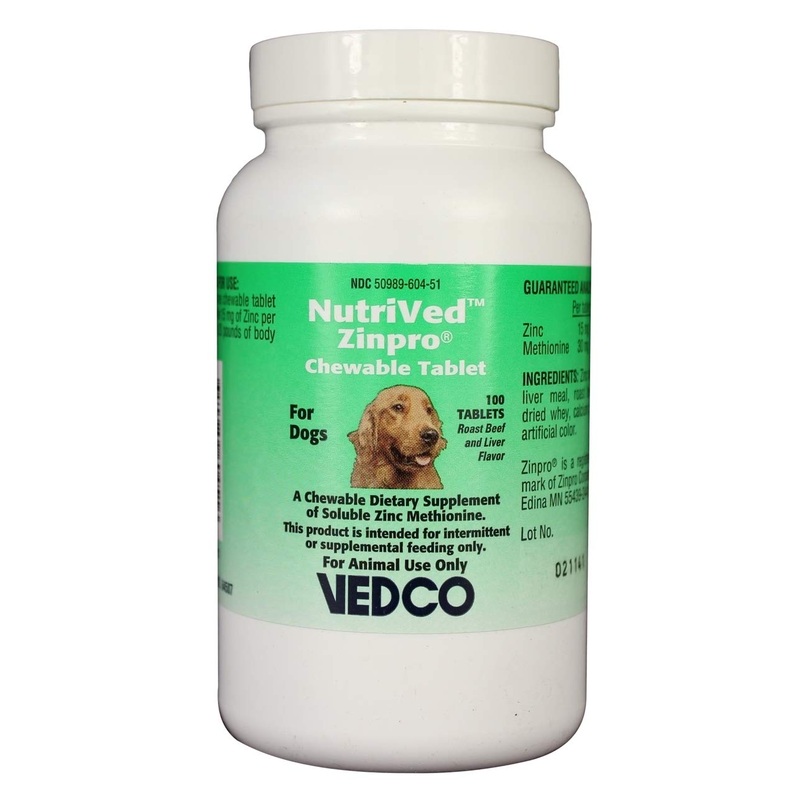 NutriVed Zinc & Methionine Chewable Tablets for Dogs (100 count)