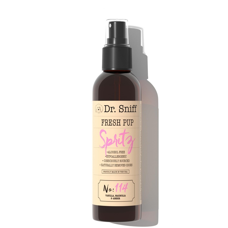 Pet Freshening Spray, Deodorizes Coat for Long Lasting Freshness, Alcohol-Free Cologne Spray, Grooming Fragrance Safe for Sensitive Skin, for Dog & Cat, Vanilla, Magnolia & Amber Scent, 4 oz. Fresh Pup