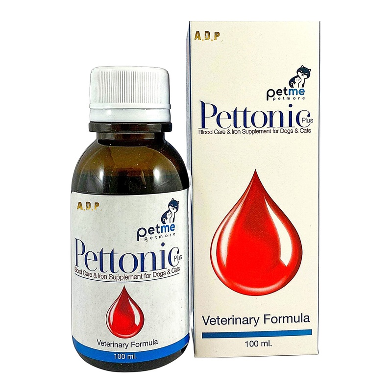 PETTONIC 100 ML. Tonic Pet Booster Liquid Dog Blood Support Iron Supplement for Dogs & Cats Puppies Kitten Food Multi Vitamins Folic B6 B12 Promotes Red Blood Cell, Fast Increasing Energy & Immunity