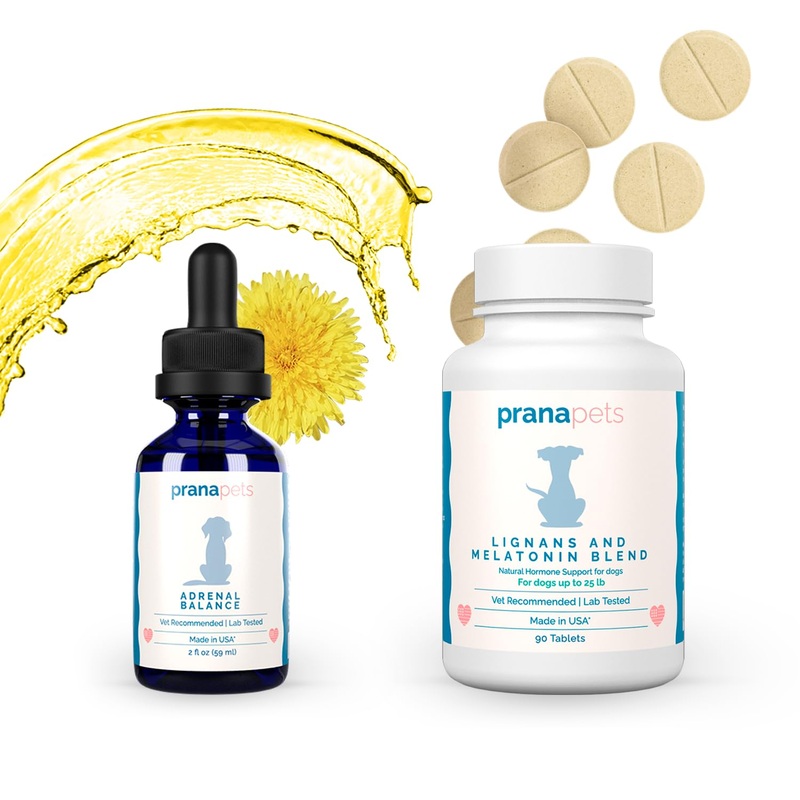 Prana Pets Lignans & Melatonin for Dogs Up to 25 lb & Adrenal Balance Combo | Naturally Aids in Relieving Symptoms of Cushing’s | Helps Promote Healthy Adrenal Function & Improved Sleep Quality