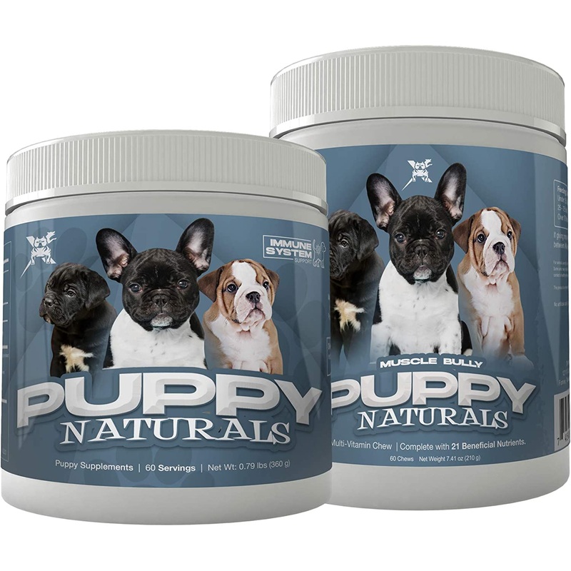 Puppy Naturals | Muscle Building Immunity Milk Replacer + 10 in 1 Puppy MultiVitamin Nutrient Chew | Veterinarian Formulated. Nutritional Support for Growing Puppies (60 Servings). 60 Servings