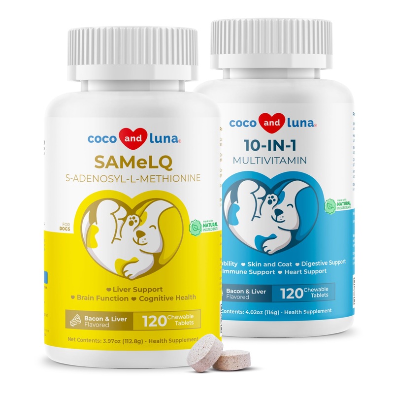 Same + 10 in 1 Multivitamin for Dogs – Liver Support, Hip and Joint Support, Skin Health, Immune Support and Digestive Health, Cognitive Health