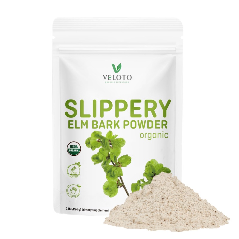 Slippery Elm Bark Powder Organic, Pure Slippery Elm Inner Bark Powder, Upgraded Sticky Version, Natural Vegan Herbal Supplement for Soothing Throat Digestive Health, Gluten-Free, No GMOs, 1 lb Organic Slippery Elm Inner Bark Powder 16 Ounce (Pack of 1)