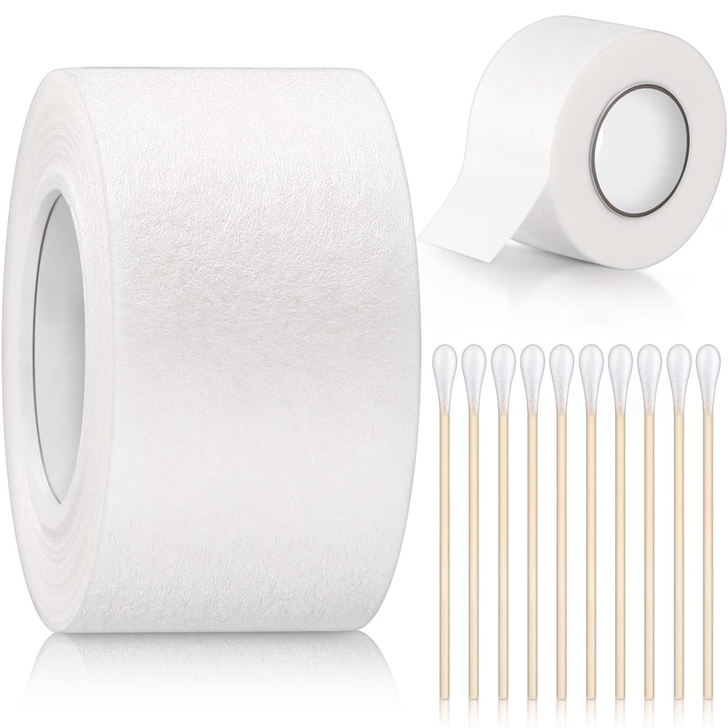 1 Inch x 30 Feet Ear Tape for Dogs and 4 Inch Bamboo Buds Non Woven Dog Ear Forms Cotton Dog Ear Swabs Self Adhesive Doberman Ear Support Bamboo Handle Ear Buds for Dogs Dog Ear Care Kit for Cat Dog