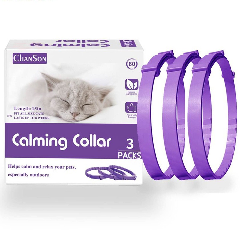 3-Pack Pheromone Calming Collars for Cats Offers Long-Lasting Calming Relief – Ideal for Reducing Anxiety and Stress Related Behaviors!