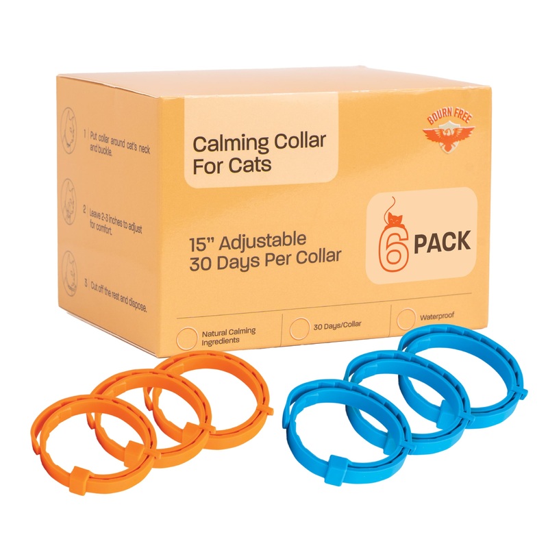 6 Pack Calming Collar for Cats – Calming Cat Collar, Cat Pheromone Collar, Cat Calming Collar for Anxiety – Efficient Relieve Reduce Stress Relief for Cats, Ideal for Meowing and Anxiety Reduction
