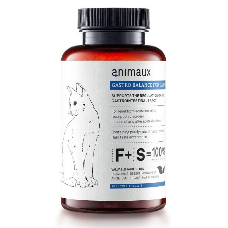 animaux – Gastro Balance for Cats, Supports Gastro-intestinal Tract, Prevents Diarrhoea, Constipation, Hairballs & Flatulence, supplementary probiotics, 90 chewable Tablets, 90 Days Supply