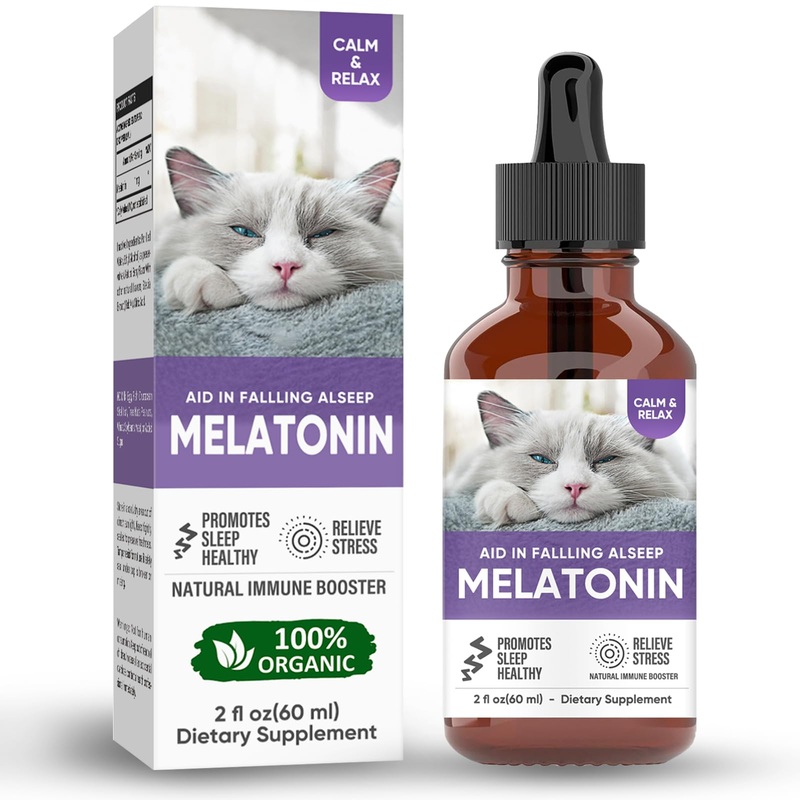 ATAZUA Melatonin for Cats, Cat Calming, Supports Restful Sleep for Your Cat, Anxiety Relief & Promote Relaxation, 60ml03B