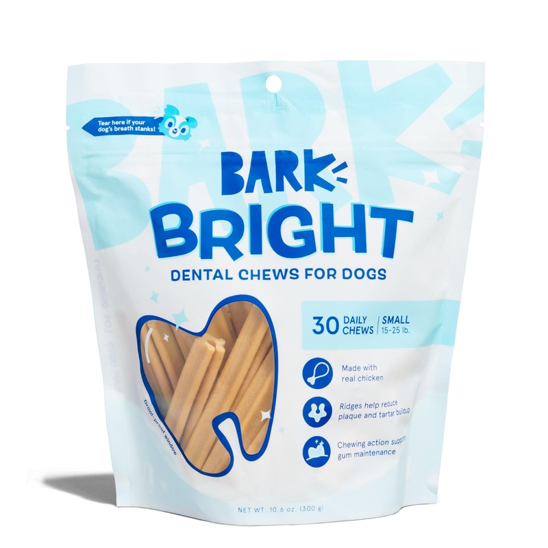 Bark Bright Original Dog Dental Chew Sticks (30 Chews) Plaque and Tartar Cleaning – Small Breeds