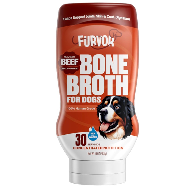 Beef Bone Broth for Dogs – Collagen Protein Supplement for Digestion, Mobility, Coat, Immune System, Healthy Dog Food Topper, Human Grade Meal Boost Gravy, Just Add Water, Made in USA 16 oz Beef 16 Fl Oz