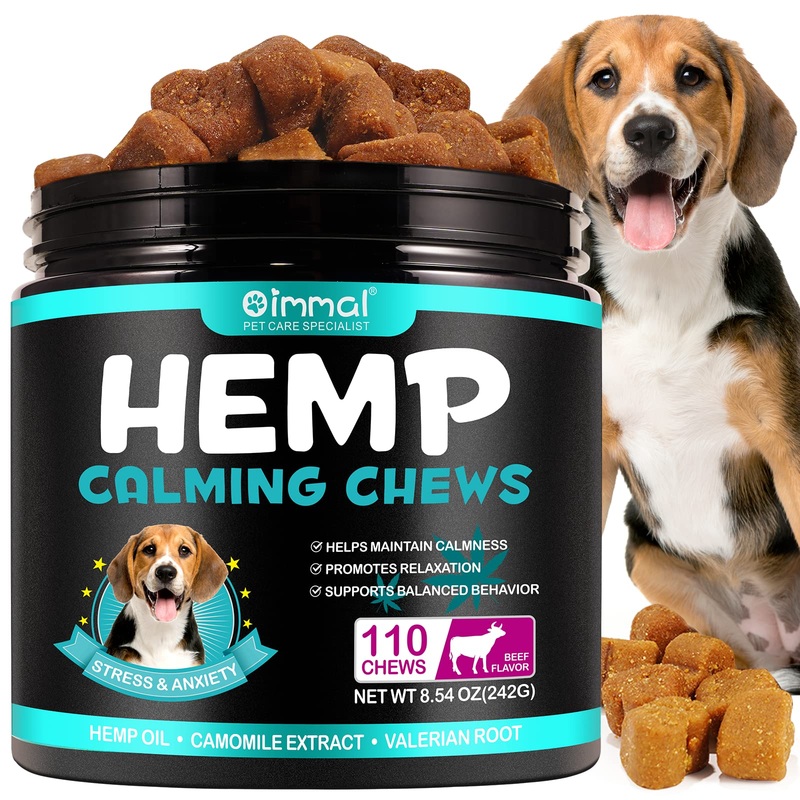 Calming Chews for Dogs, Dog Calming Treats Anxiety Relief 100% Golden Ratio of Natural Ingredients Calming Dog Treats, Aid with Separation, Barking, Stress Relief, Thunderstorms (Beef – 110 Chews) Beef – 110 Chews