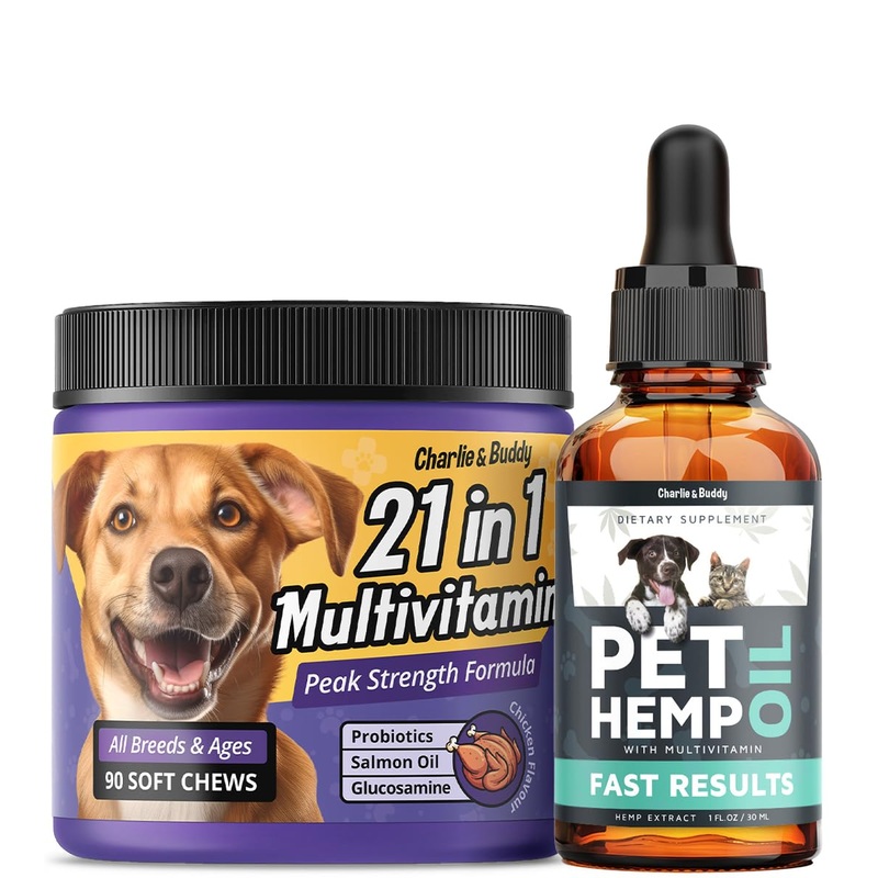 Charlie & Buddy Hmp il for Dogs Cats – Dog Multivitamin 21 in 1