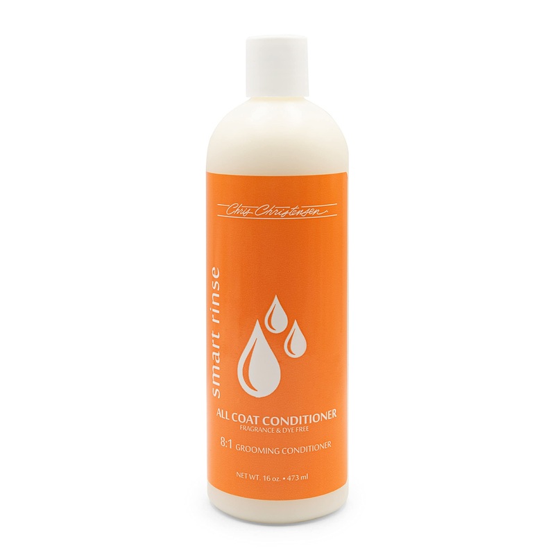 Chris Christensen Smart Rinse All Coat Ultra Concentrated Dog Conditioner, Makes up to 8 Bottles, Groom Like a Professional, Fragrence Free Gentle Formula, Made in USA, 16 oz