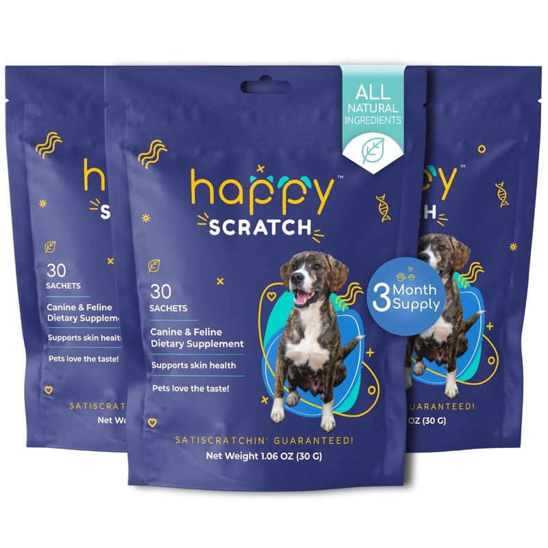 Dog Allergy Relief for Itching and Licking, Itchy Skin and Chewing from Seasonal Allergies, Flavor Pets Love, Three Month Supply for All Cat and Dog Breeds – 3 Pack of 30 Sachets 3 Month Supply (90 Sachets)