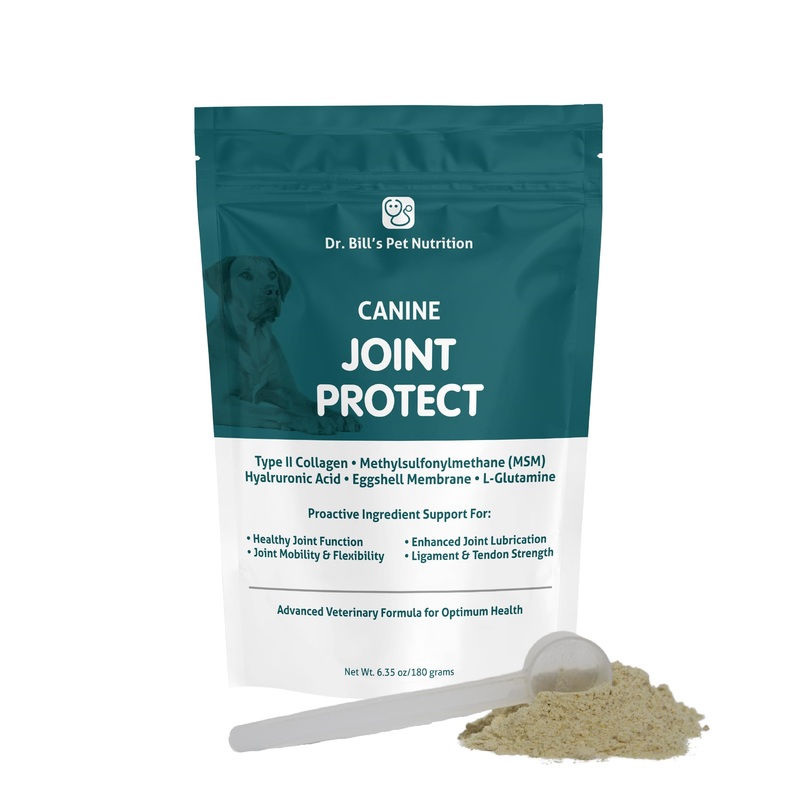 Dr. Bills Canine Joint Protect | Joint Support for Dogs | Pet Supplement for Ligament & Tendon Strength | Collagen Type II, Hyaluronic Acid, Eggshell Membrane and L-Glutamine