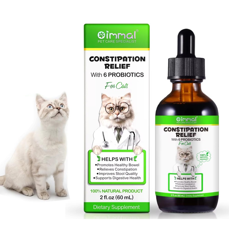 Gentle Constipation Relief for Cats and Kittens  Probiotic Gut and Immune Support for Felines – Natural Herbal Health Supplement Cat Laxative Stool Softener – 2 oz