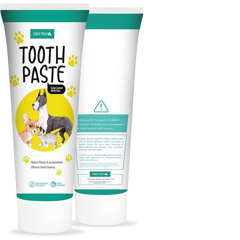 H&H Pets Dog Toothbrushes and Toothpaste Best Professional Cat & Dog Finger Tooth Brush, Dog Brush Set, Perfect for Dogs and Cats, Dog Supplies – Size Small 1 Count 3.5 Oz Toothpaste (100g)