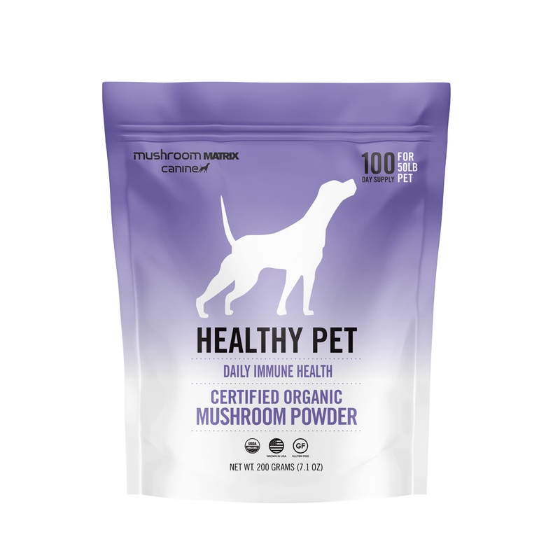 Om Mushroom Matrix Pet – Canine | Healthy Pet | Daily Functional Immune Support for Dogs & Cats | USA Grown Human-Grade Organic Mushroom Powder Pet Supplement | 200 Grams, 7.1 oz 200 gram pouch