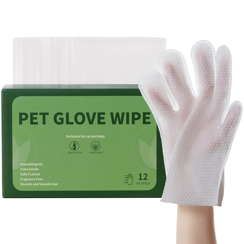 ORDORA Pet Cleaning Gloves for Dogs and CatsCleaning & Deodorizing Grooming Gloves, 12 Pack – All-in-One Grooming Solution for Daily Care and Travel Pet Cleaning Glove